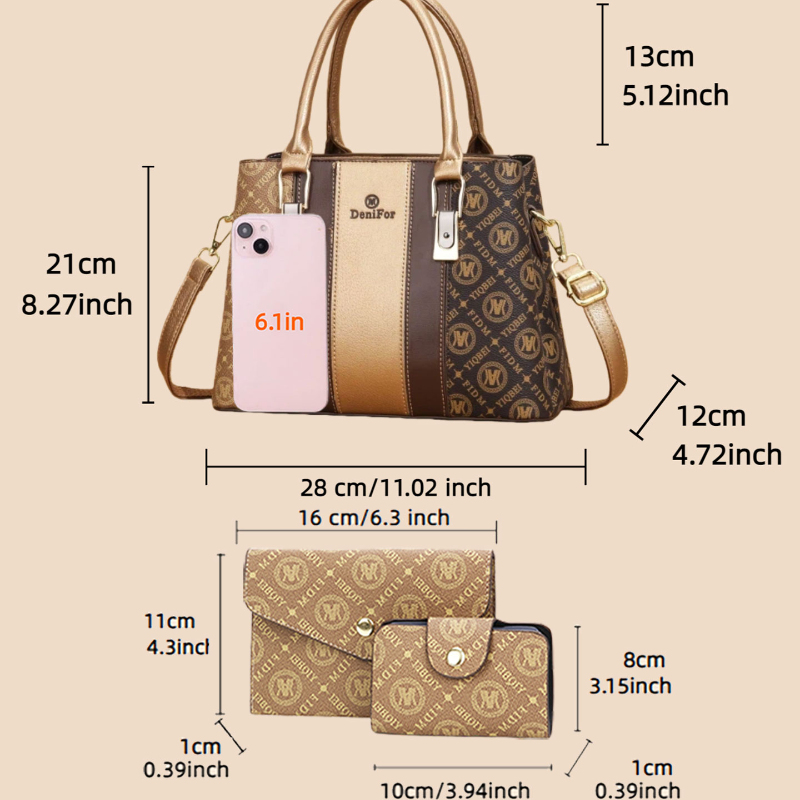 Set di 3 borse da donna con de - Luxury Bags Casual recensione e prezzo